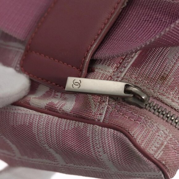 CHANEL New Travel Line Backpack Canvas Pink CC Auth BD376 - Picture 12 of 16